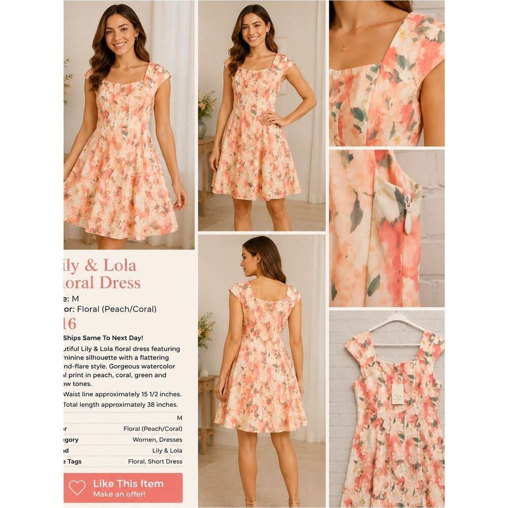 A New Day Women’s Floral Fit & Flare Dress – Size 12